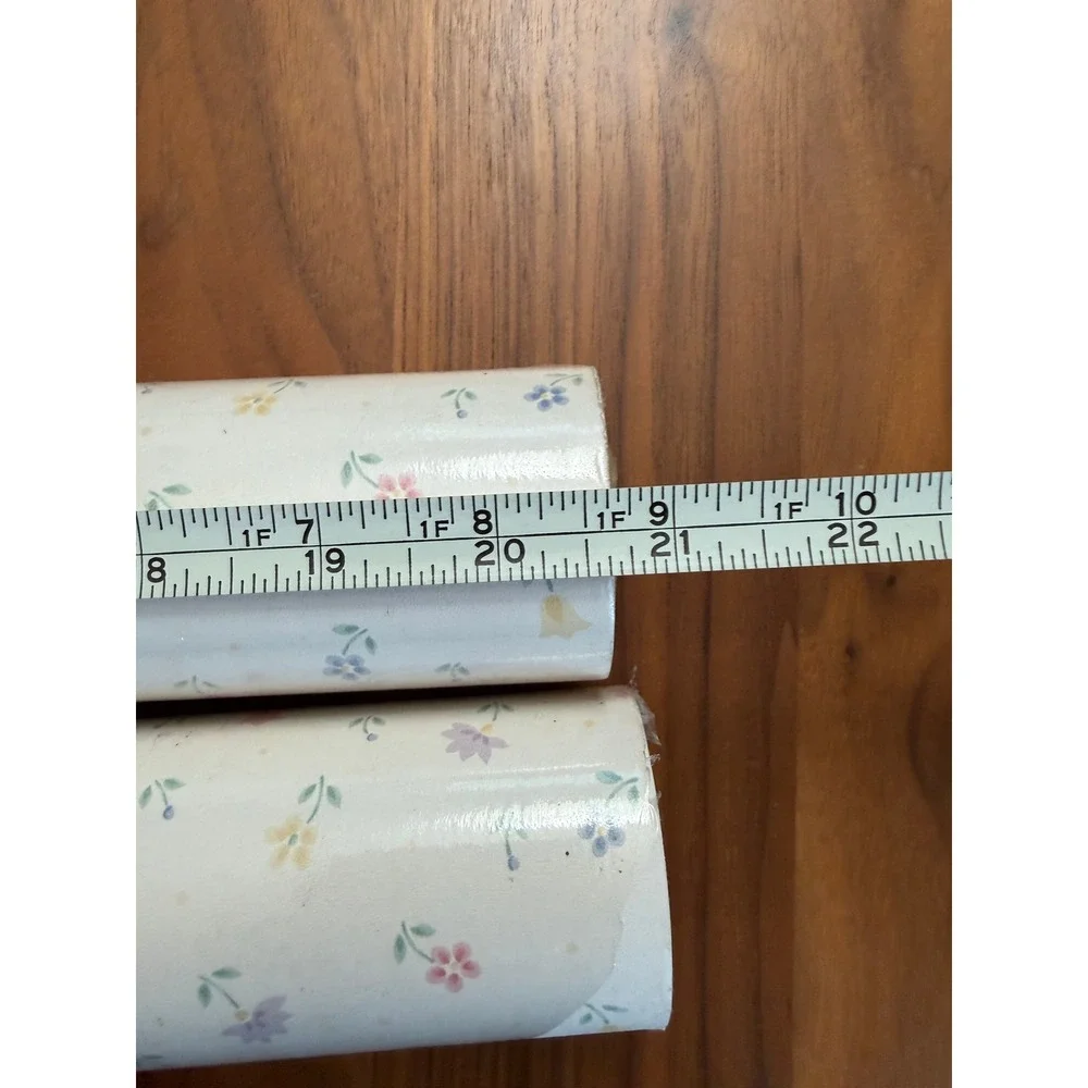 VTG Borden Home Wallcoverings Vinyl Wallpaper Lot of 2 White Floral Cottagecore
